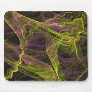 Yellow, Black, Pink Fractal Mousepad