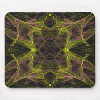Yellow, Black, Pink Fractal Mousepad