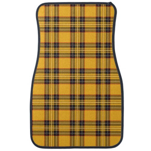 Yellow Black Plaid Car Mats Front set of 2