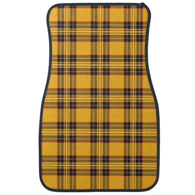 Yellow Black Plaid Car Mats (Front) (set of 2) (Front)
