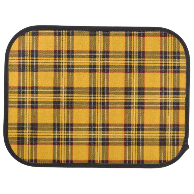 Yellow Black Plaid  Car Mats (Rear) (set of 2) (Rear)