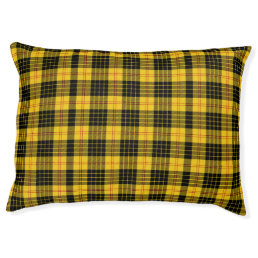 Yellow + Black Plaid Dog Bed