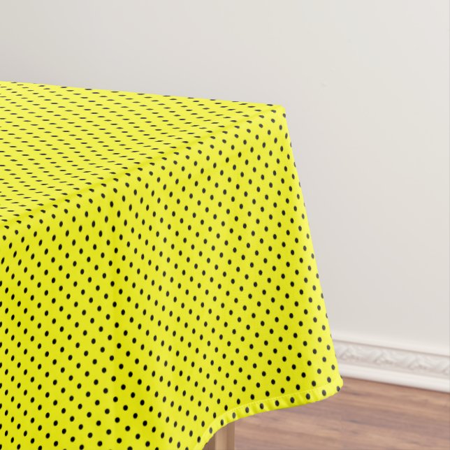 Yellow black polka dot tablecloth (In Situ)