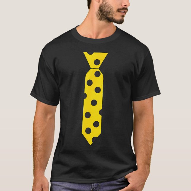 Yellow Black Polka Dot Tie Novelty Costume Necktie T-Shirt (Front)