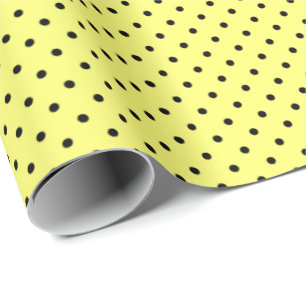 Yellow Black Polka Dot Wrapping Paper
