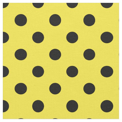 Yellow Black Polka Dots Textile Fabric