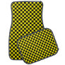 Yellow Black Racing Karting Checkered Car Mat