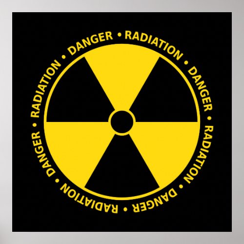 Yellow  Black Radiation Symbol Poster
