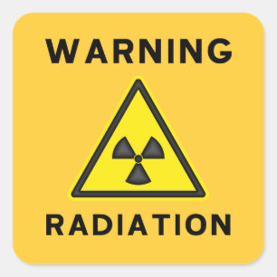 Yellow & Black Radiation Warning Sticker