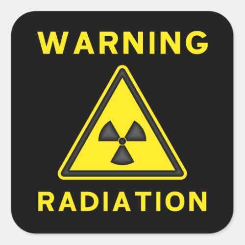 Yellow  Black Radiation Warning Sticker