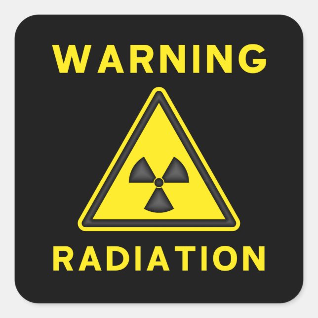 Yellow & Black Radiation Warning Sticker (Front)