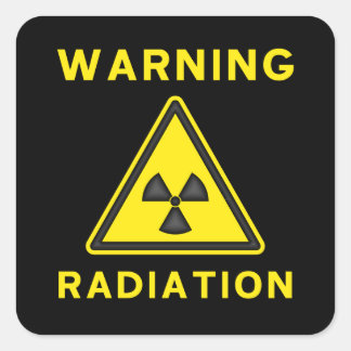 Yellow & Black Radiation Warning Sticker