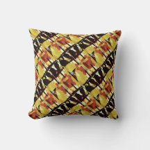 Yellow Black Rust Slanted Small Tiles Abstract Art