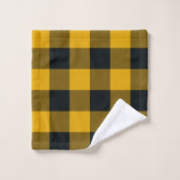 Black & White Buffalo Gingham Checkered Plaid Bath Towel Set, Zazzle