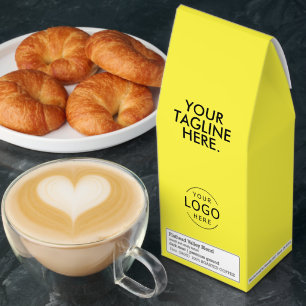 Yellow Black Simple Logo QR Code Roasted Coffee