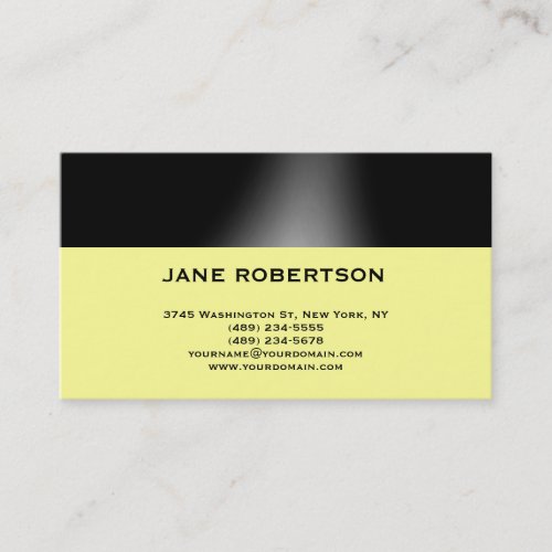 Yellow Black Simple Plain Business Card