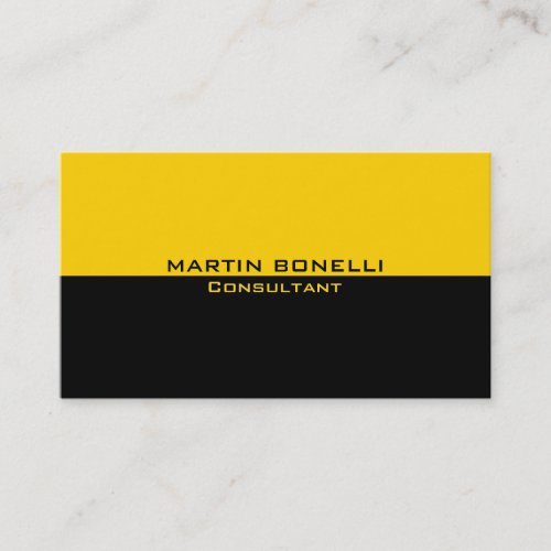 Yellow Black Special Unique Plain Clean Business Card
