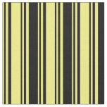 [ Thumbnail: Yellow & Black Striped Pattern Fabric ]