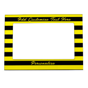 Yellow Black Stripes Bee Sports Racing School Magnetic Frame