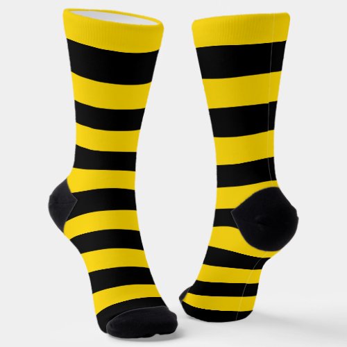 YellowBlack Stripes Crew Socks