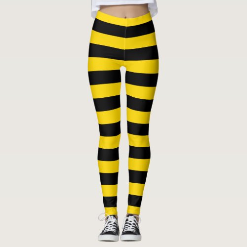 YellowBlack Stripes Leggings