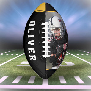 Yellow Black Stripes Player's Name and Photo   Football