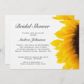 Yellow Black Sunflower Bridal Shower Invitation (Front/Back)