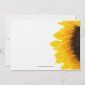 Yellow Black Sunflower Bridal Shower Invitation (Back)