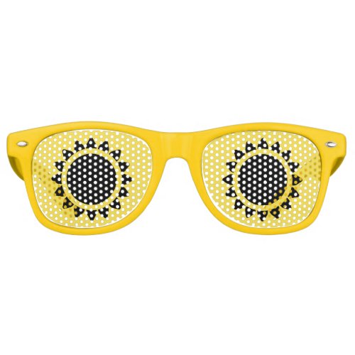 Yellow  Black Sunflower  Retro Sunglasses