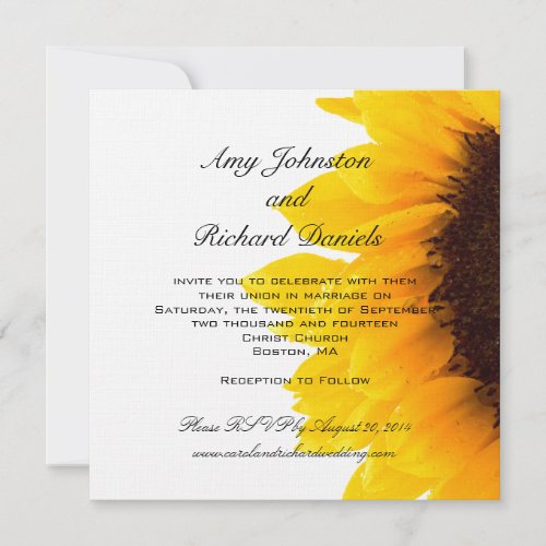 Yellow Black Sunflower Wedding Invitation