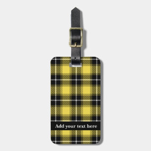Yellow Black Tartan Plaid Personalized Luggage Tag