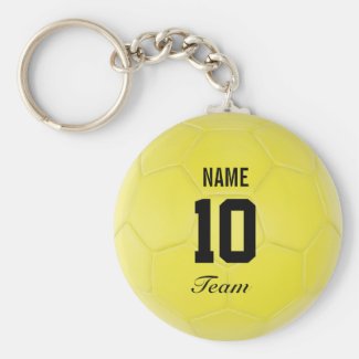 Yellow Black Team Soccer Ball Personalized Name