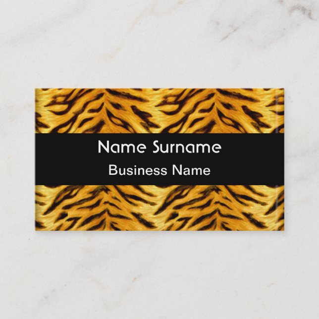 Yellow Black Tiger Look Business Card (Front)
