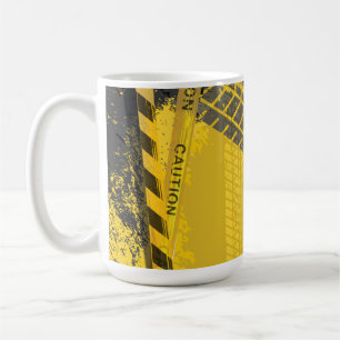 Yellow black  Tire track trace Coffee Mug