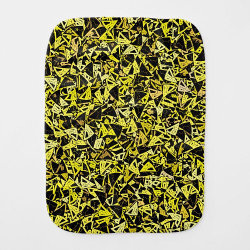 Yellow Black Triangle Pattern Baby Burp Cloth