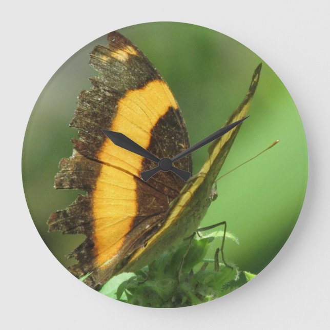 Yellow & Black Tropical Butterfly Clock (Front)