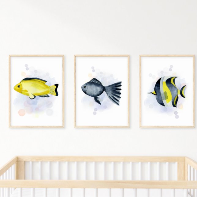Yellow Black Tropical Fish Ocean Theme Poster (Creator Uploaded)