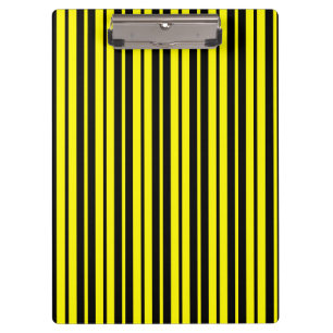 Yellow Black Vertical Stripes Pattern Clipboard