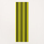 Yellow Black Vertical Stripes Pattern Yoga Mat