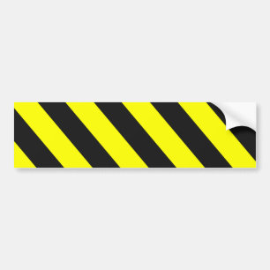 Yellow Black Warning Stripes Bumper Sticker