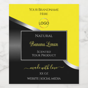 Yellow Black Wavy Silver with Logo Product Labels