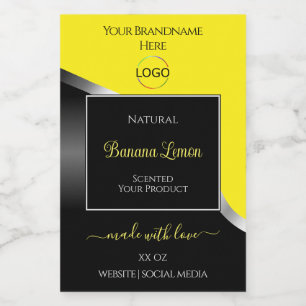 Yellow Black Wavy Silver with Logo Product Labels