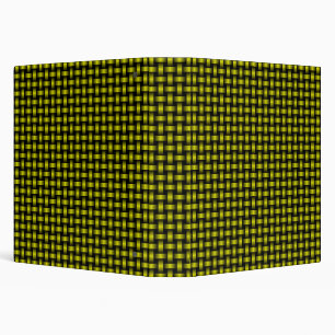 Yellow Black Weave Pattern 3 Ring Binder