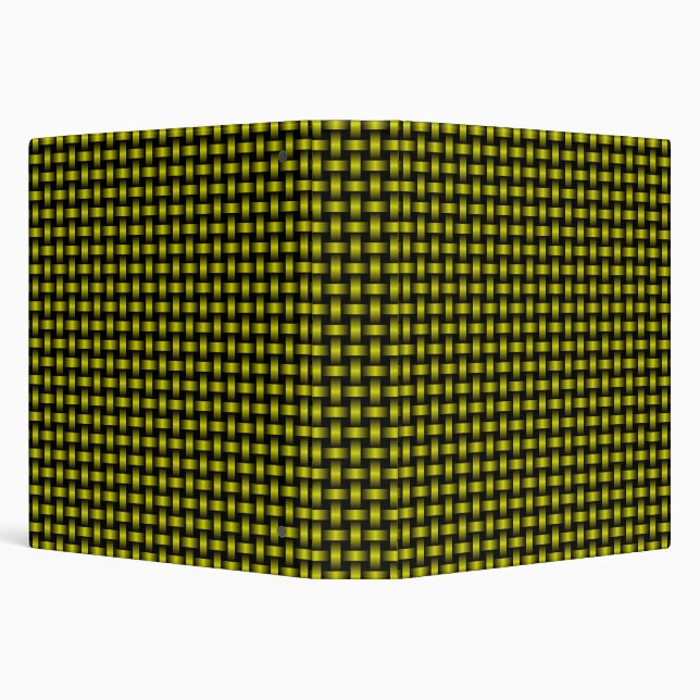 Yellow Black Weave Pattern 3 Ring Binder (Background)