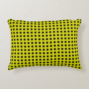 Yellow Black Weave Pattern Accent Pillow