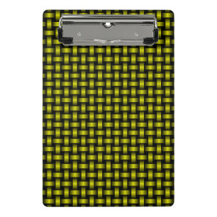 Yellow Black Weave Pattern Mini Clipboard