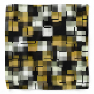 Yellow Black White Abstract Pattern Bandana