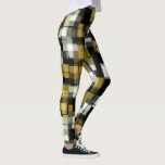 Yellow Black White Abstract Pattern Leggings<br><div class="desc">... </div>