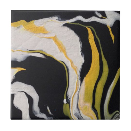 Yellow, Black, White Ceramic Tile | Zazzle.com