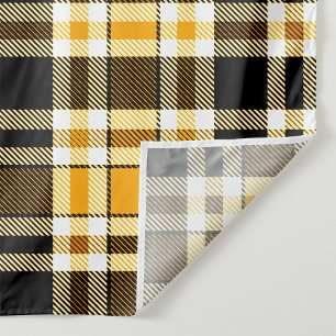 Yellow Black White Flannel Tartan Pattern Design Tapestry